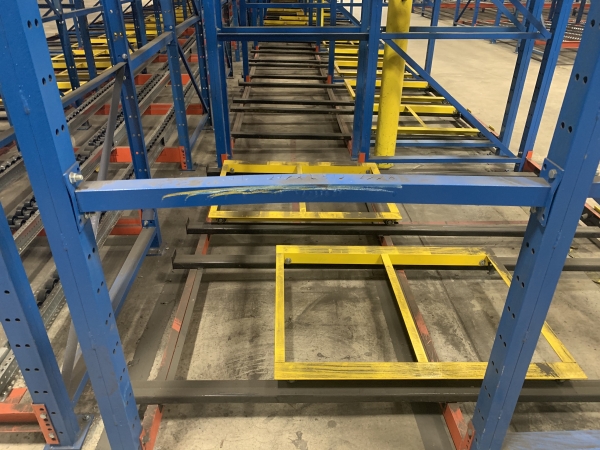 PUSH BACK 2 PALLETS DEEP; 3 PALLETS HIGH; 96 LONG BEAMS - PER PALLET ...